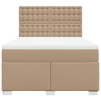 Boxspringbett Matratze Cappuccino-Braun 140x190cm Kunstleder