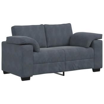 Zweisitzer-Sofa Dunkelgrau 120 cm Samt