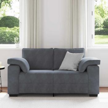 Zweisitzer-Sofa Dunkelgrau 120 cm Samt