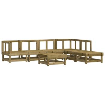 7-tlg. Garten-Lounge-Set mit Kissen Imprägniertes Kiefernholz