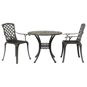 ARDEBO.de - 3-tlg. Bistro-Set Bronzen Aluminiumguss