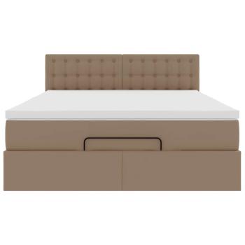 Ottoman-Bett mit Matratze Cappuccino-Braun 140x190cm Kunstleder