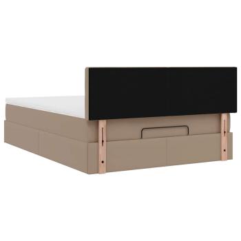 Ottoman-Bett mit Matratze Cappuccino-Braun 140x190cm Kunstleder