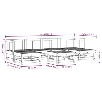 7-tlg. Garten-Lounge-Set Massivholz Douglasie