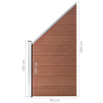 WPC Zaun-Set 6 Quadrate + 1 Schräge 1138x186 cm Braun