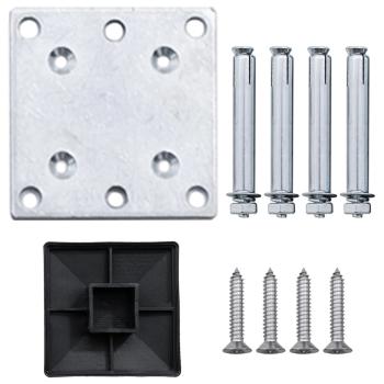 WPC Zaun-Set 8 Quadrate + 1 Schräge 1484x186 cm Braun