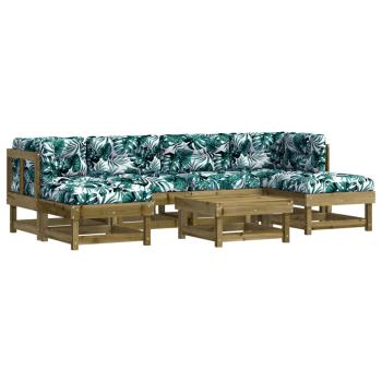 7-tlg. Garten-Lounge-Set mit Kissen Imprägniertes Kiefernholz