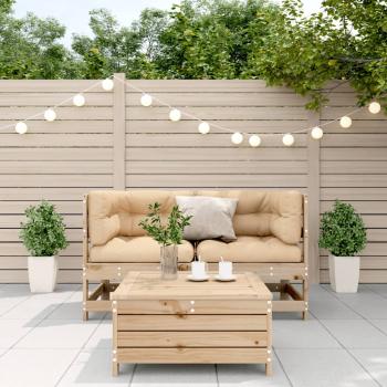 ARDEBO.de - 3-tlg. Garten-Lounge-Set mit Kissen Massivholz Kiefer