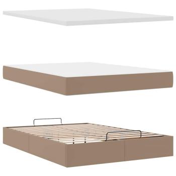 Ottoman-Bett mit Matratzen & LEDs Cappuccino-Braun 140x190cm