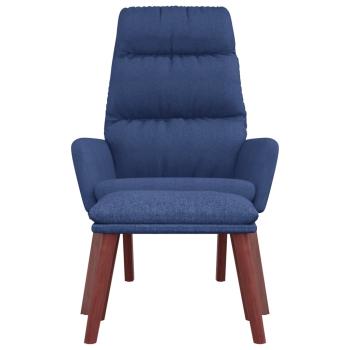 Relaxsessel mit Hocker Blau Stoff