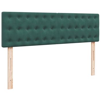 Ottoman-Bett mit Matratze & LEDs Dunkelgrün 140x190 cm Samt