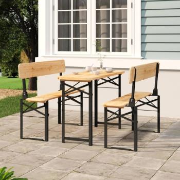 ARDEBO.de - 3-tlg. Biertisch-Set Klappbar Massivholz Tanne