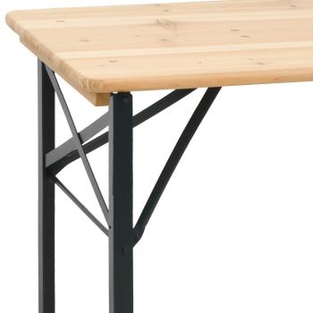 3-tlg. Biertisch-Set Klappbar Massivholz Tanne
