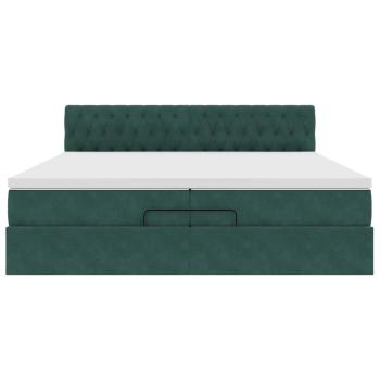 Ottoman-Bett mit Matratze Dunkelgrün 200x200 cm Samt