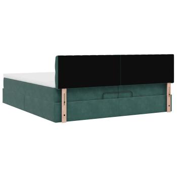 Ottoman-Bett mit Matratze Dunkelgrün 200x200 cm Samt