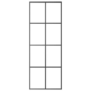 Schiebetür Schwarz 76x205 cm ESG Glas und Aluminium