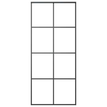 Schiebetür Schwarz 90x205 cm ESG-Glas und Aluminium