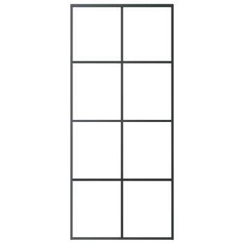 Schiebetür Schwarz 90x205 cm ESG-Glas und Aluminium