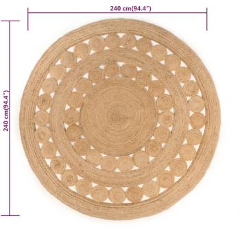 Teppich Geflochten Jute 240 cm Rund