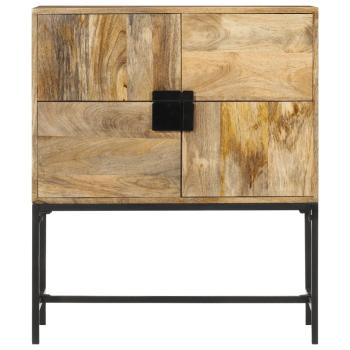 Highboard 80x30x95 cm Massives Raues Mangoholz