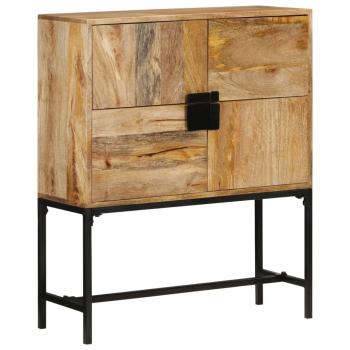 Highboard 80x30x95 cm Massives Raues Mangoholz