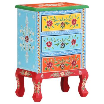 ARDEBO.de - Nachttisch Handbemalt 40x30x60 cm Mango Massivholz