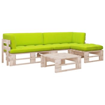 ARDEBO.de - 4-tlg. Paletten-Lounge-Set mit Kissen Imprägniertes Kiefernholz
