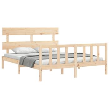 Massivholzbett mit Kopfteil