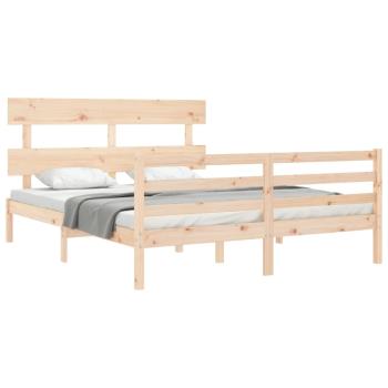 Massivholzbett mit Kopfteil