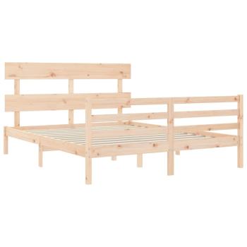 Massivholzbett mit Kopfteil