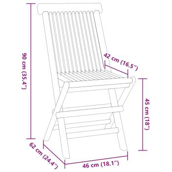 5-tlg. Garten-Essgruppe Klappbar Massivholz Teak