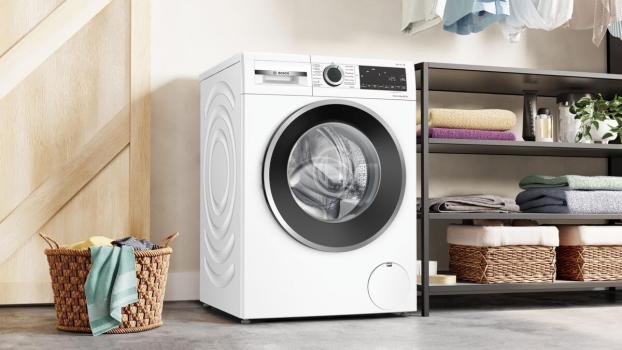 Bosch WNG24442 Serie 6 9/6 kg Waschtrockner, 1400 U/Min, 60 cm breit, Fleckenautomatik, AquaStop, Nachlegefunktion, weiß/schwarz