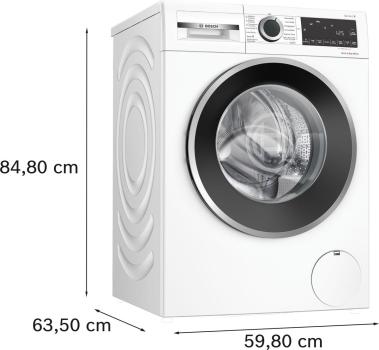 Bosch WNG24442 Serie 6 9/6 kg Waschtrockner, 1400 U/Min, 60 cm breit, Fleckenautomatik, AquaStop, Nachlegefunktion, weiß/schwarz