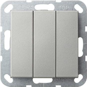 ARDEBO.de Gira 2844600 Taster 3-fach 10 A 250 V~mit Wippen Schließer 1-polig, System 55, edelstahl (lackiert)