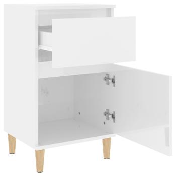 Nachttische 2 Stk. Hochglanz-Weiß 40x35x70 cm