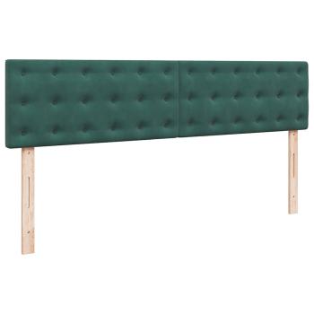 Ottoman-Bett mit Matratzen & LEDs Dunkelgrün 200x200 cm Samt