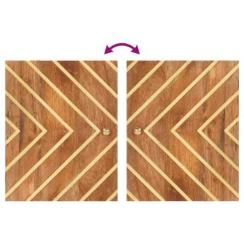 5-tlg. Badschrank-Set Braun und Schwarz Massivholz Mango