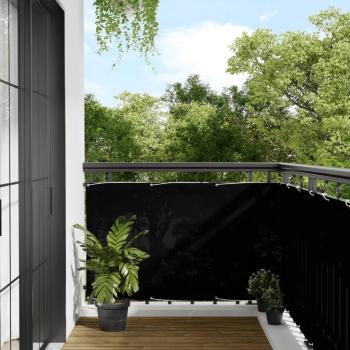 ARDEBO.de - Balkon-Sichtschutz Schwarz 90x1000 cm 100 % Polyester-Oxford