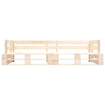 2-tlg. Outdoor-Sofa-Set Paletten Kissen Sandfarben Kiefernholz