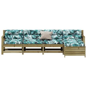 5-tlg. Garten-Lounge-Set mit Kissen Imprägniertes Kiefernholz