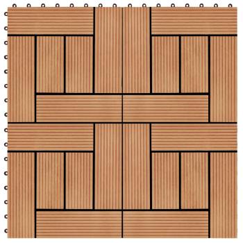 ARDEBO.de - 22 Stk. Terrassenfliesen 30 x 30 cm 2 qm WPC Teakholzfarbe