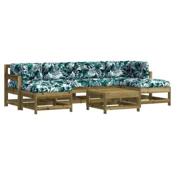 7-tlg. Garten-Lounge-Set mit Kissen Imprägniertes Kiefernholz