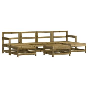7-tlg. Garten-Lounge-Set mit Kissen Imprägniertes Kiefernholz
