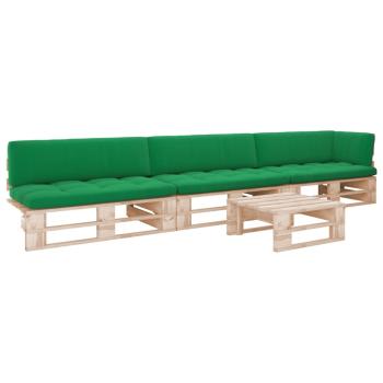 ARDEBO.de - 4-tlg. Paletten-Lounge-Set mit Kissen Imprägniertes Kiefernholz