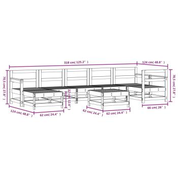8-tlg. Garten-Lounge-Set Massivholz Douglasie