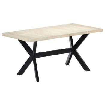 Esstisch Weiß 160x80x75 cm Massivholz Mango
