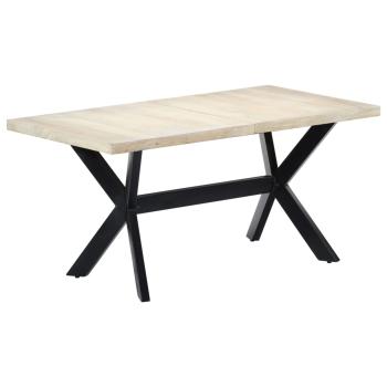 Esstisch Weiß 160x80x75 cm Massivholz Mango