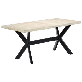 Esstisch Weiß 160x80x75 cm Massivholz Mango