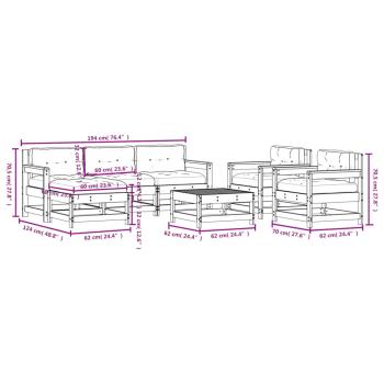 7-tlg. Garten-Lounge-Set mit Kissen Imprägniertes Kiefernholz