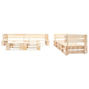 6-tlg. Paletten-Lounge-Set mit Kissen in Grau Holz